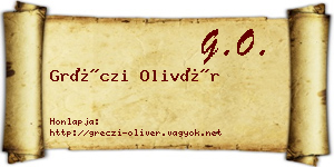 Gréczi Olivér névjegykártya